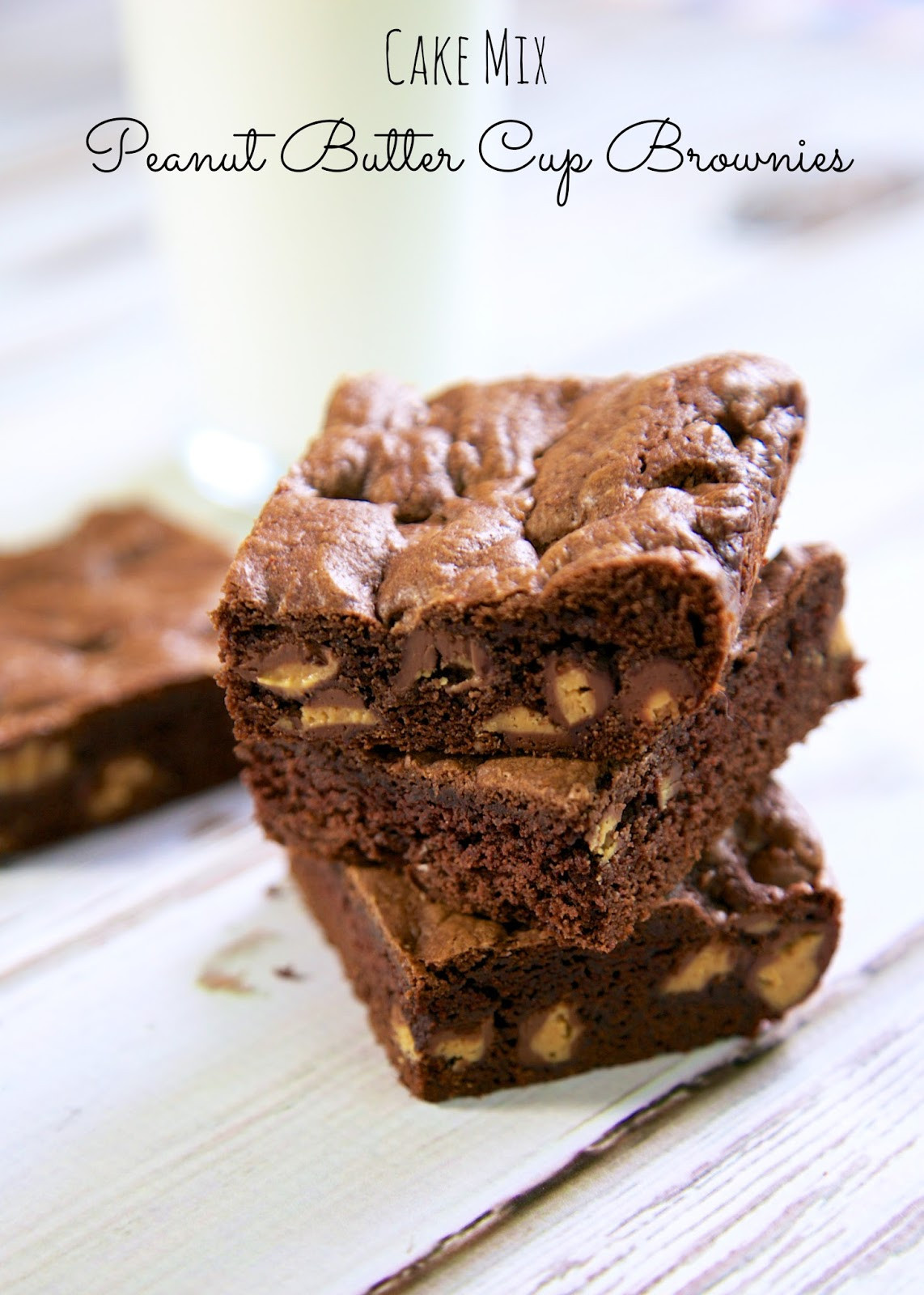 Brownies From Cake Mix
 Cake Mix Peanut Butter Cup Brownies
