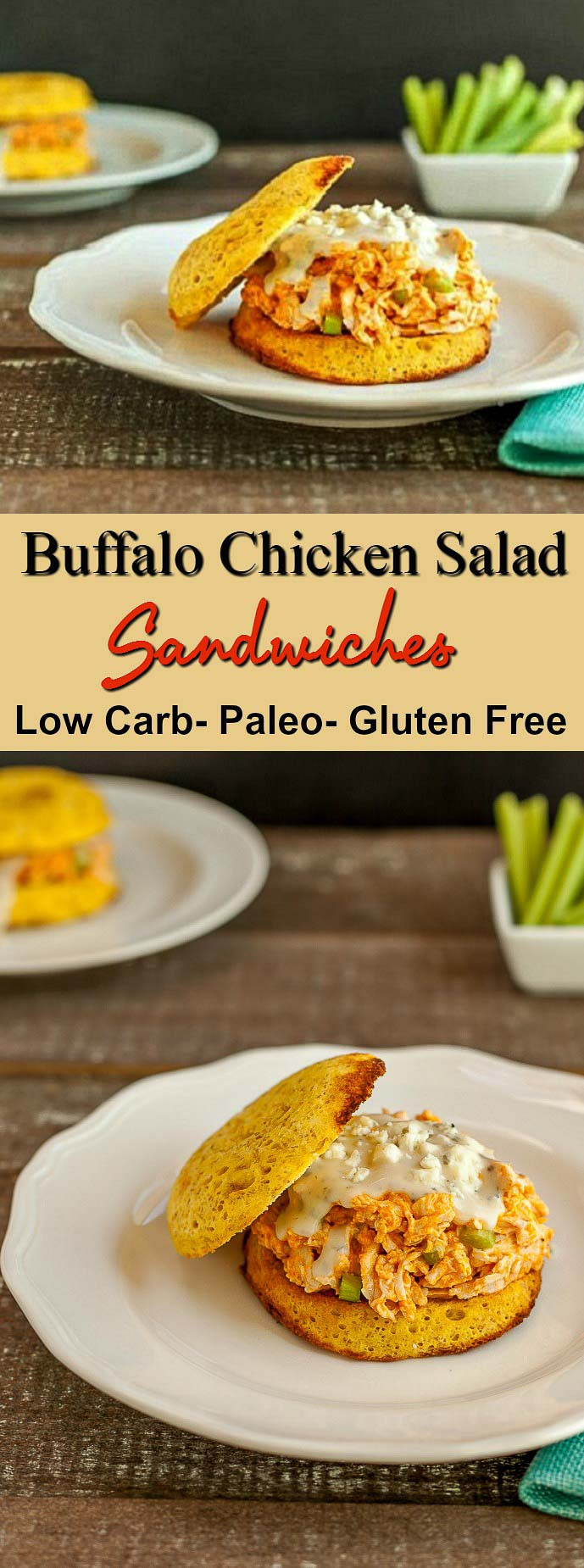 Buffalo Chicken Salad Sandwiches
 Buffalo Ranch Chicken Salad Sandwiches