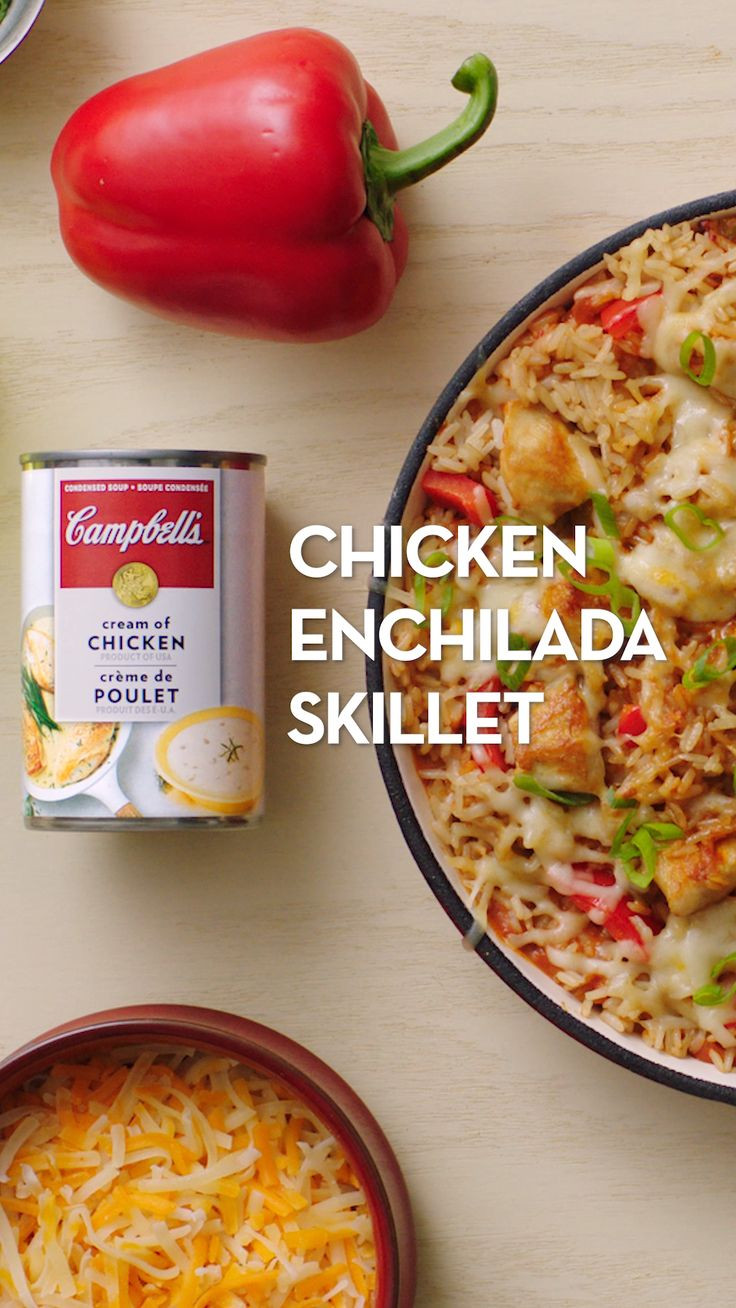 Campbell Soup Chicken Enchilada
 Chicken Enchilada Skillet [Video]