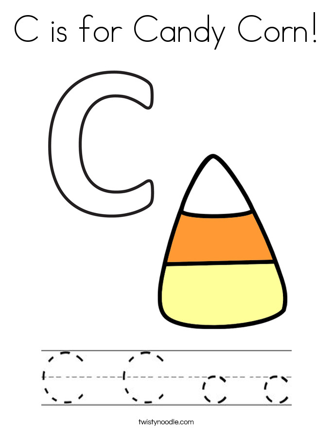 Candy Corn Coloring Page
 c is for corn coloring page twisty noodle