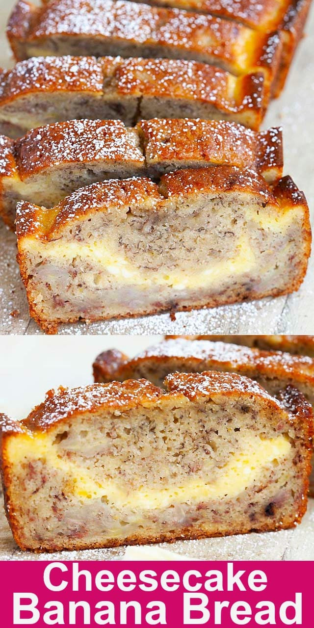 Cheesecake Banana Bread
 Cheesecake Banana Bread Loaded with Cream Cheese Rasa