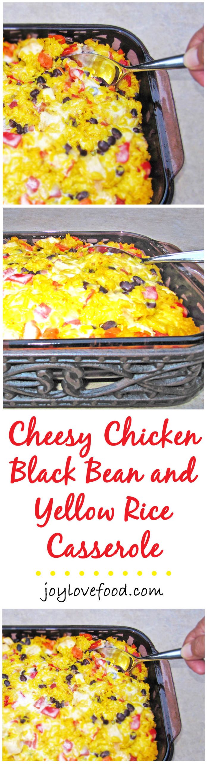 Chicken And Black Beans Casserole
 Cheesy Chicken Yellow Rice and Black Bean Casserole Joy