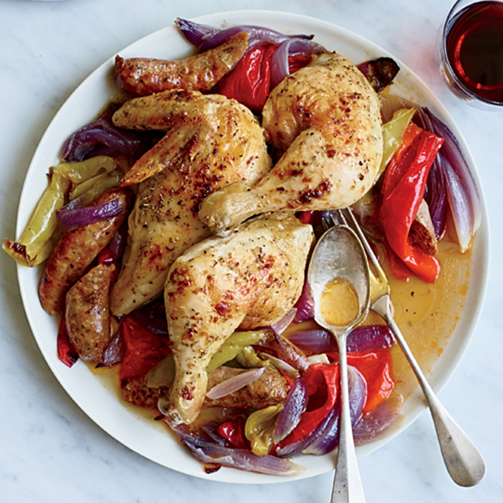 Chicken And Italian Sausage
 Roast Chicken with Sausage and Peppers Recipe Justin