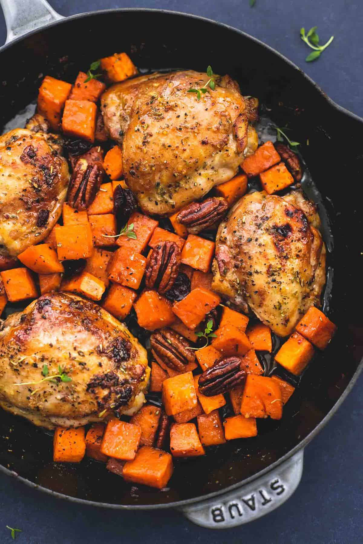 Chicken And Sweet Potato
 Honey Roasted Chicken and Sweet Potatoes Skillet
