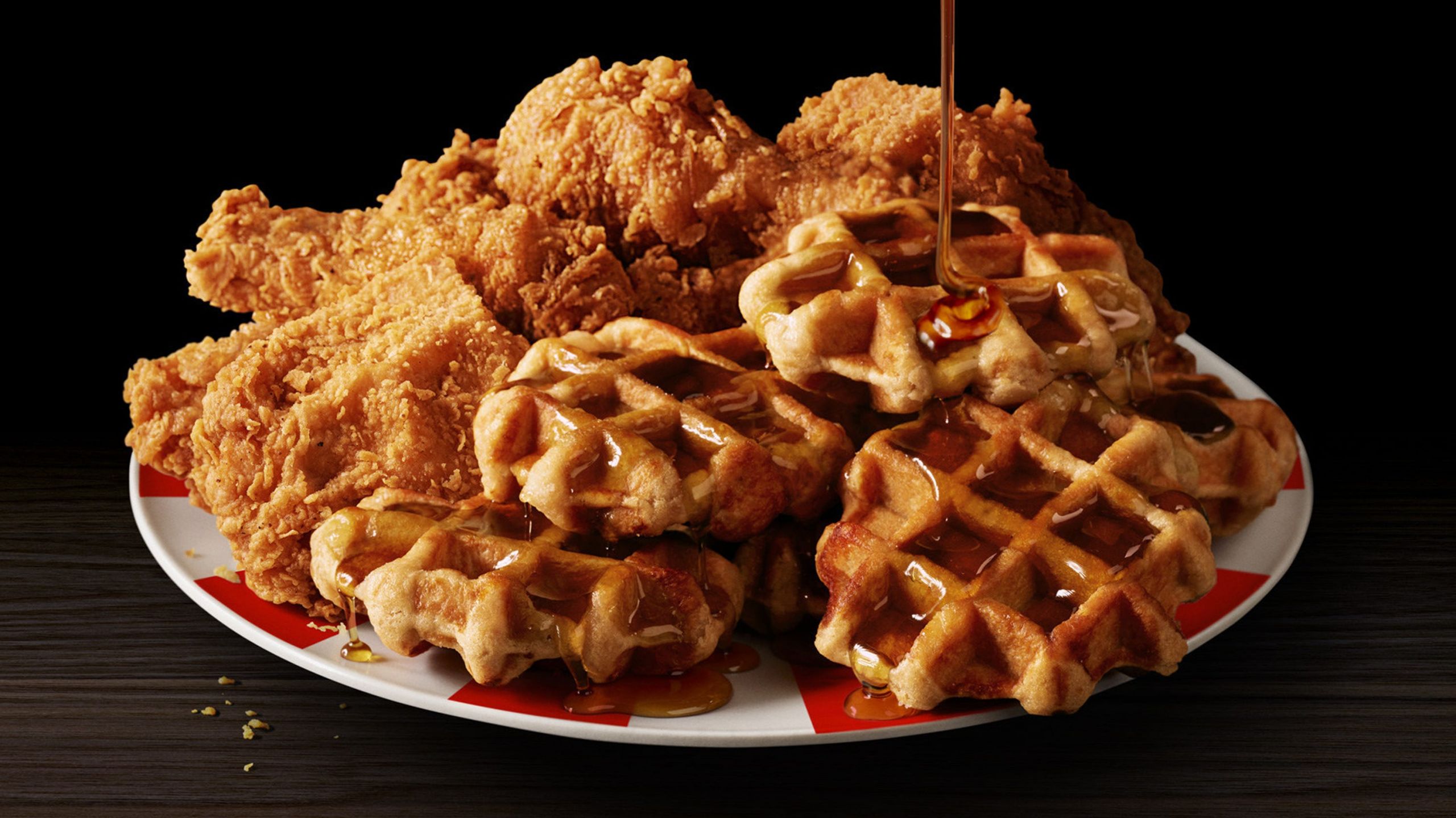 Chicken And Waffles
 KFC chicken and waffles is added to menu for a limited time