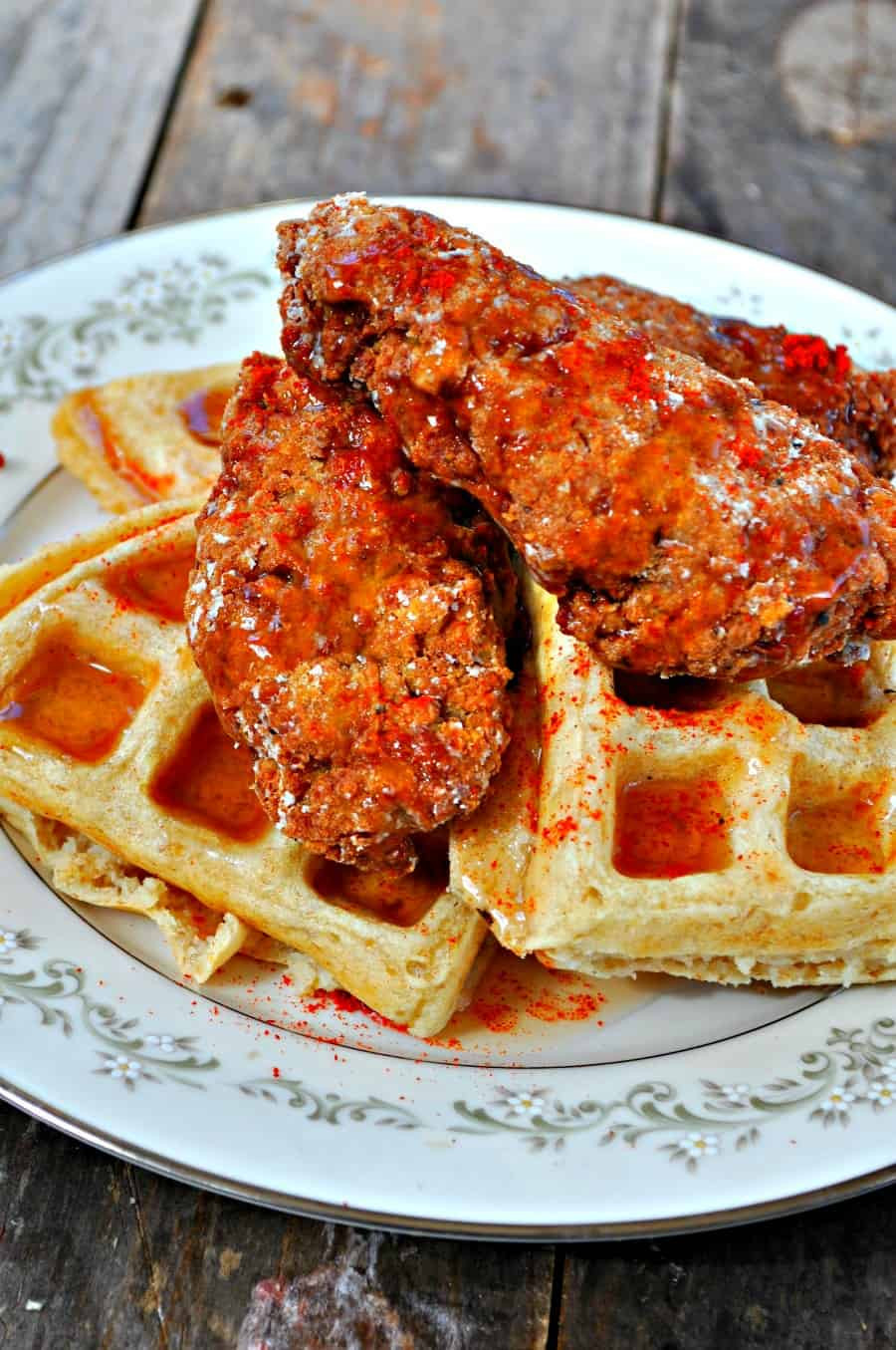 Chicken And Waffles
 Vegan Chicken and Waffles with Spicy Maple Syrup Rabbit
