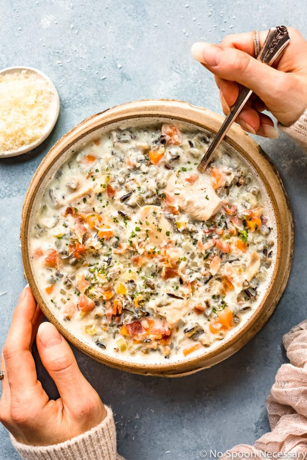Chicken And Wild Rice Soup
 Creamy Chicken and Wild Rice Soup No Spoon Necessary