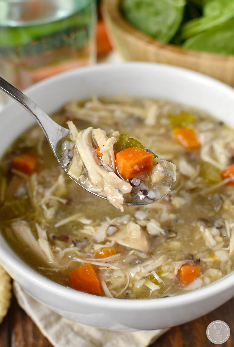 Chicken And Wild Rice Soup
 Crock Pot Chicken and Wild Rice Soup Video Iowa Girl Eats