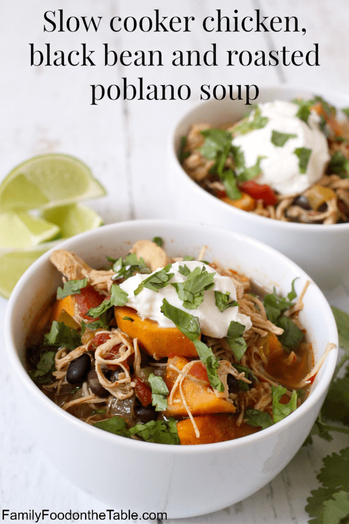 Chicken Black Bean Soup
 Chicken black bean roasted poblano soup Family Food on