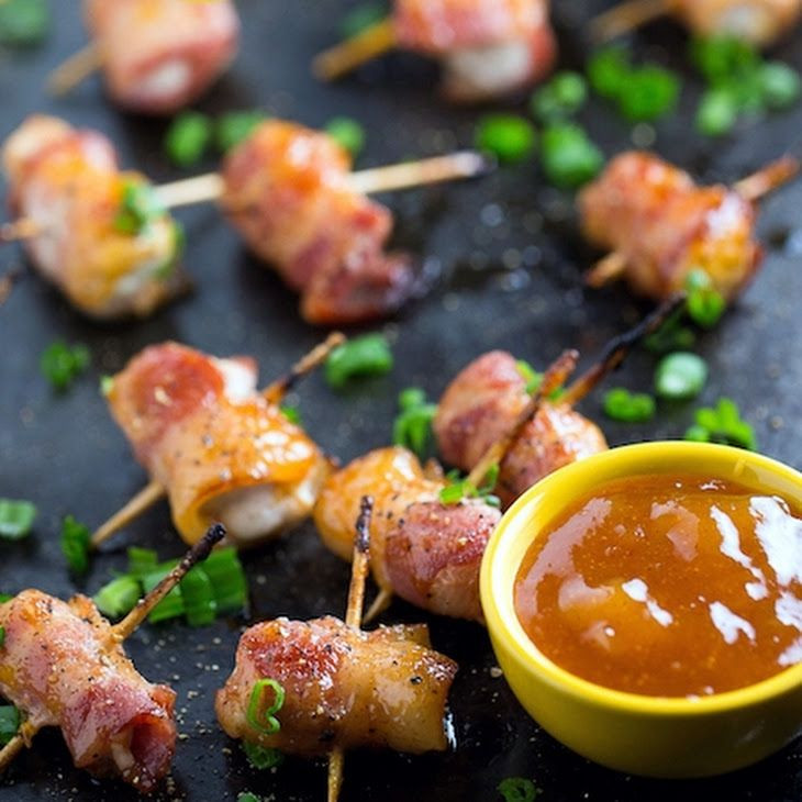 Chicken Breast Appetizers
 Bacon Wrapped Chicken Bites with Mango Chutney Recipe