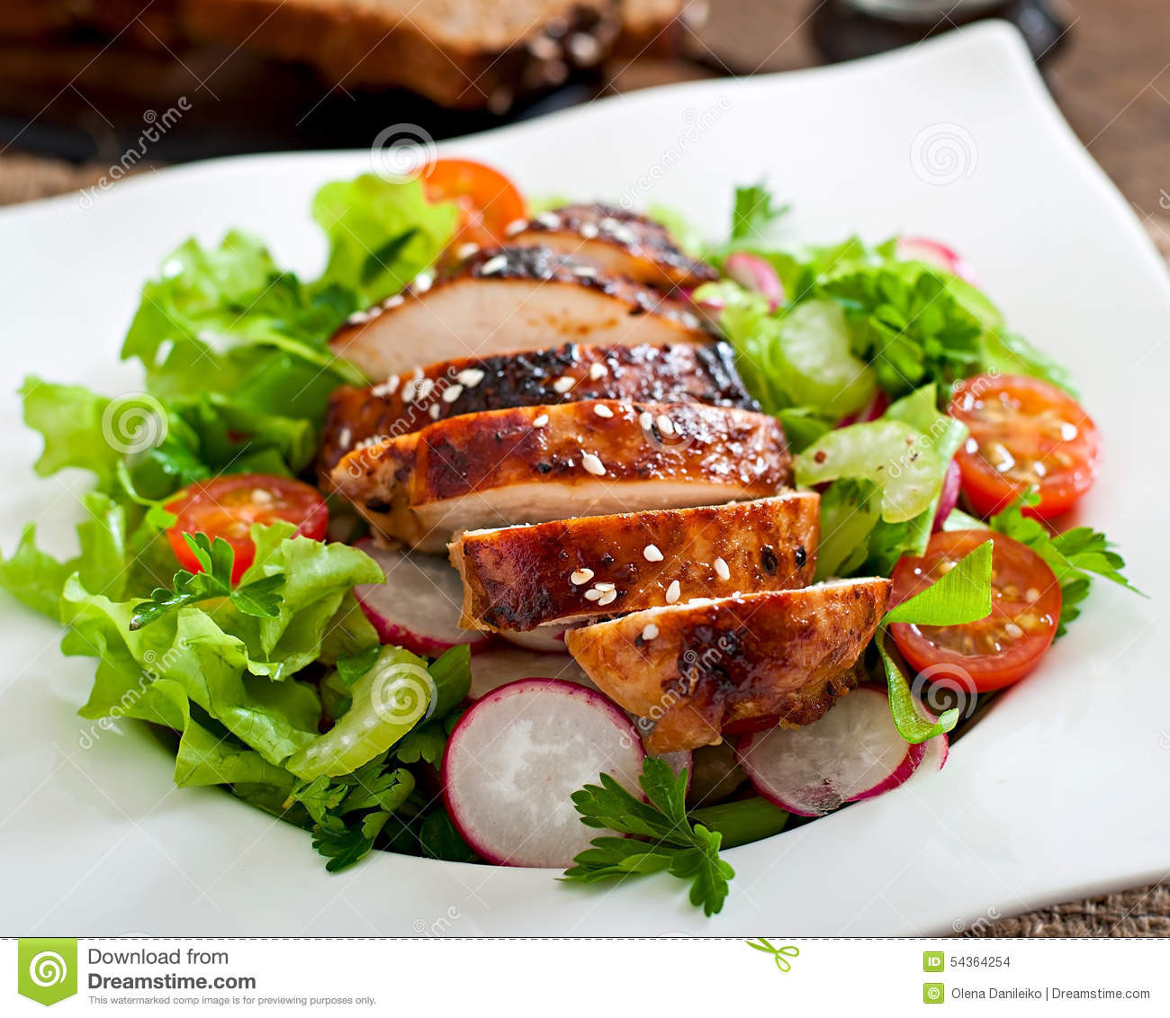 Chicken Breast For Salad
 Fresh Ve able Salad With Grilled Chicken Breast Stock