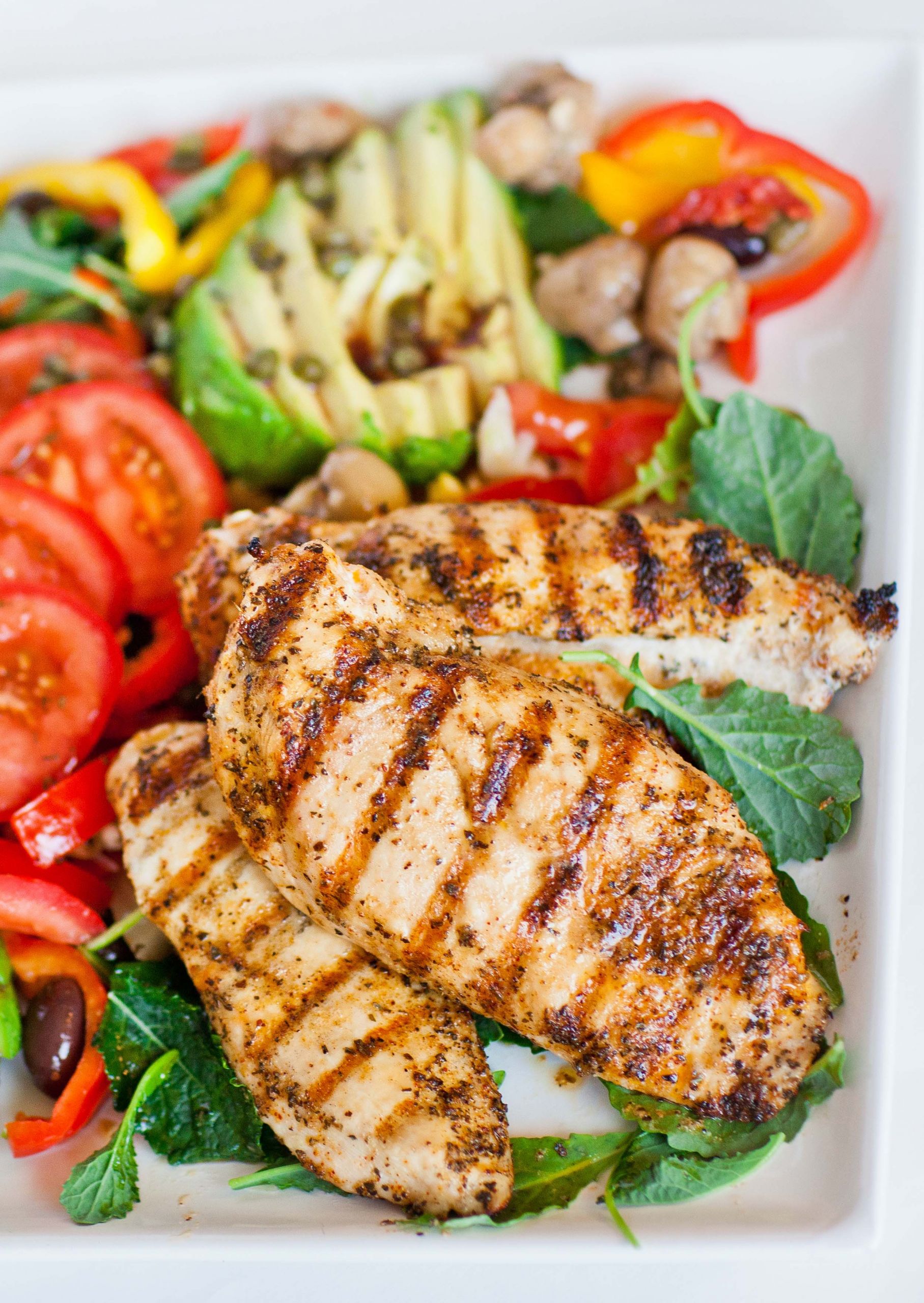 Chicken Breast For Salad
 Grilled Chicken Mediterranean Salad Tatyanas Everyday Food