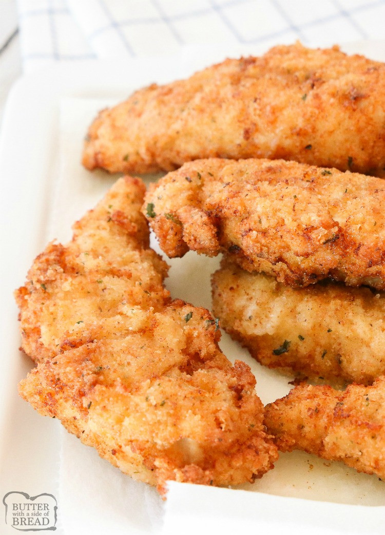 Chicken Breast Tenders Recipes
 BEST CHICKEN STRIPS RECIPE Butter with a Side of Bread