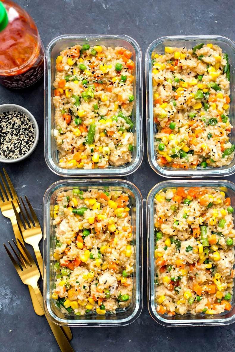 Chicken Fried Rice Instant Pot
 Instant Pot Chicken Fried Rice Meal Prep Bowls The Girl