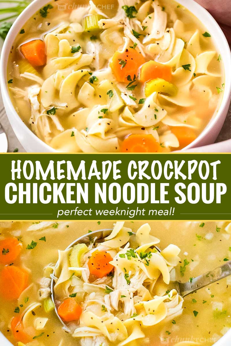 Chicken Noodle Soup Crockpot
 Homemade Crockpot Chicken Noodle Soup The Chunky Chef