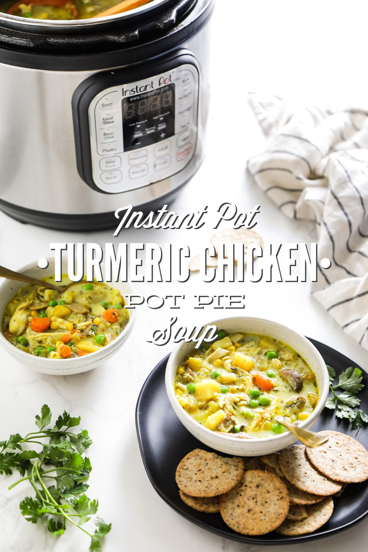 Chicken Pot Pie Soup Instant Pot
 Instant Pot Turmeric Chicken Pot Pie Soup Pressure Cooker