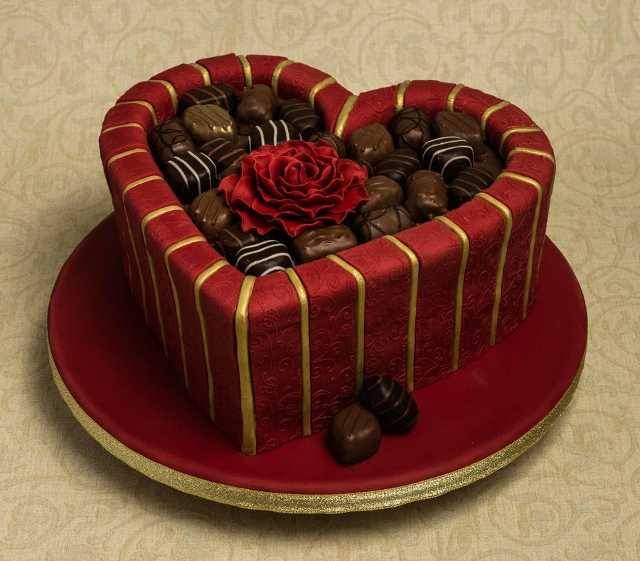 Chocolate Box Cake Recipe
 Red And Gold Chocolate Box Cake CakeCentral