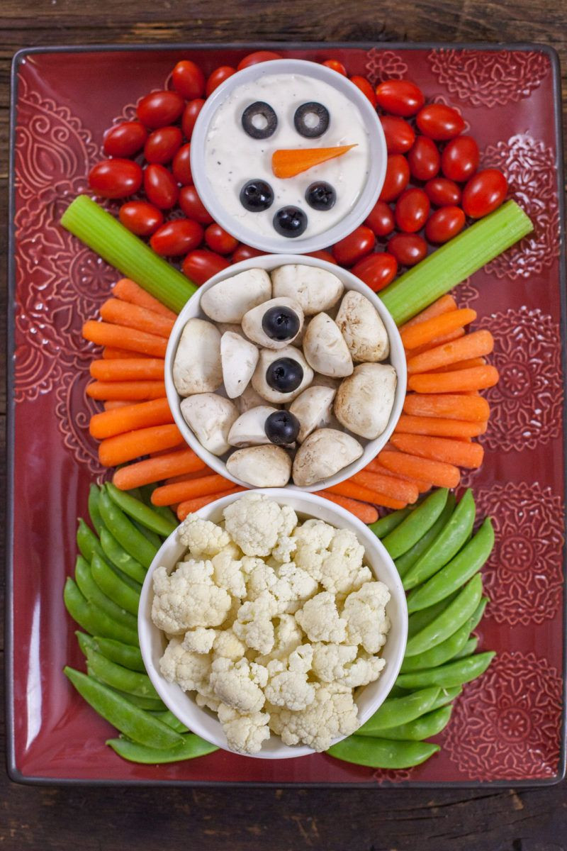 Christmas Appetizers For Kids
 This Christmas Veggie Tray Snowman is easy enough for kids