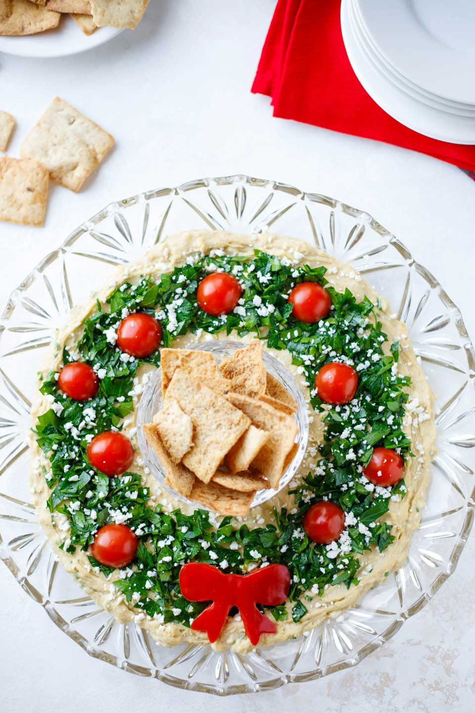 Christmas Appetizers Recipes
 Easy Christmas Appetizer "Hummus Wreath" Two Healthy