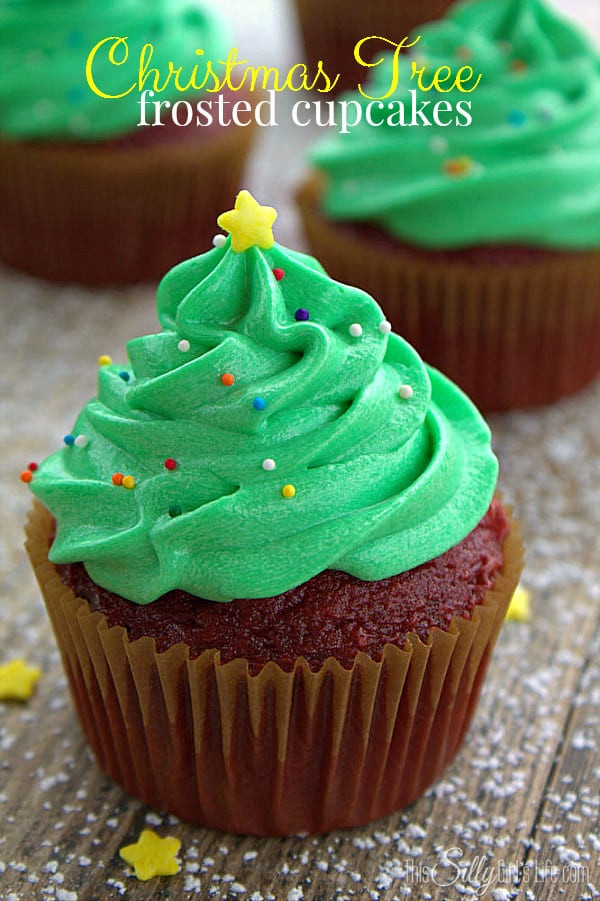 Christmas Tree Cupcakes
 Christmas Tree Frosted Cupcakes This Silly Girl s Kitchen