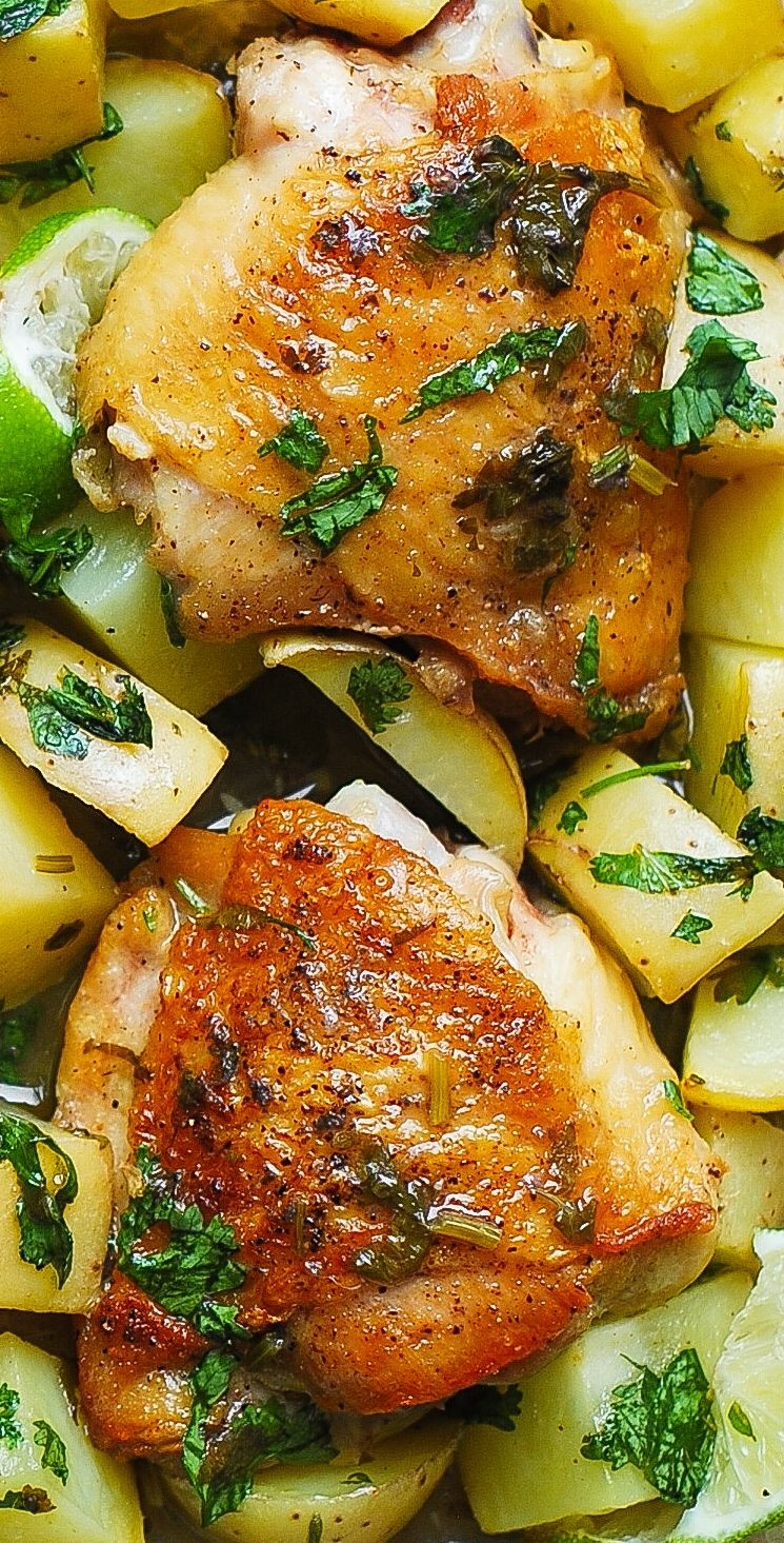 Cilantro Lime Chicken Thighs
 Cilantro Lime Chicken Thighs and Potatoes Easy weeknight