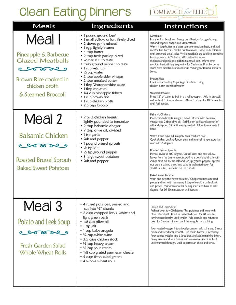 Clean Eating 7 Day Meal Plan
 Clean Eating 7 Day Meal Plan ⋆ Homemade for Elle