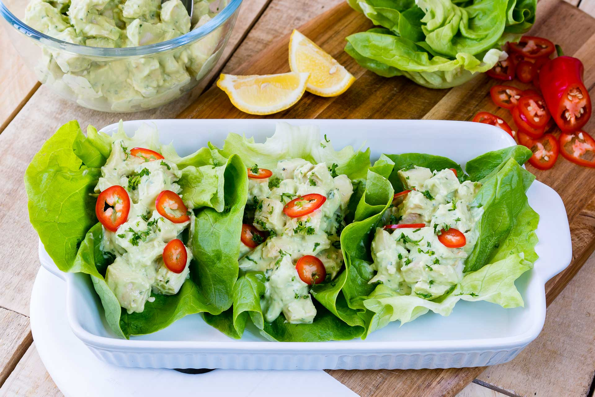 Clean Eating Chicken Salad
 Avocado Chicken Salad Lettuce Wraps for a Quick & Simple