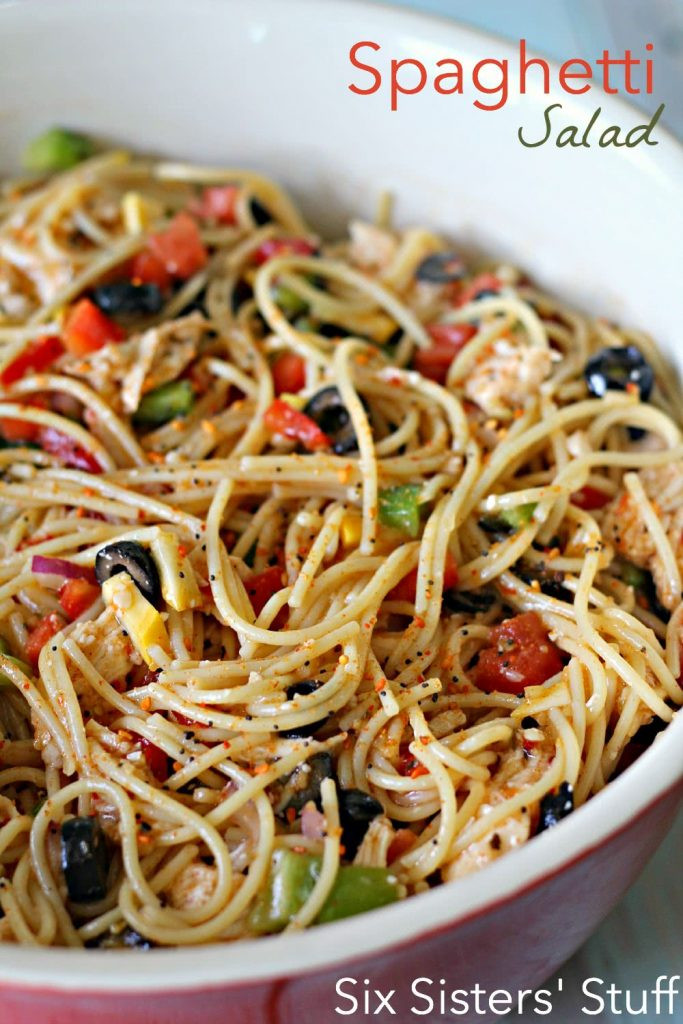Cold Spaghetti Salad
 Spaghetti Salad Recipe – Six Sisters Stuff