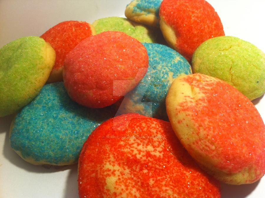 Colored Sugar Cookies
 Colored Sugar Cookies by Corpse Queen on DeviantArt