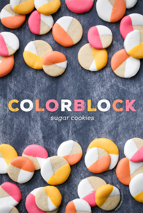 Colored Sugar Cookies
 Dipped Colorblock Sugar Cookies