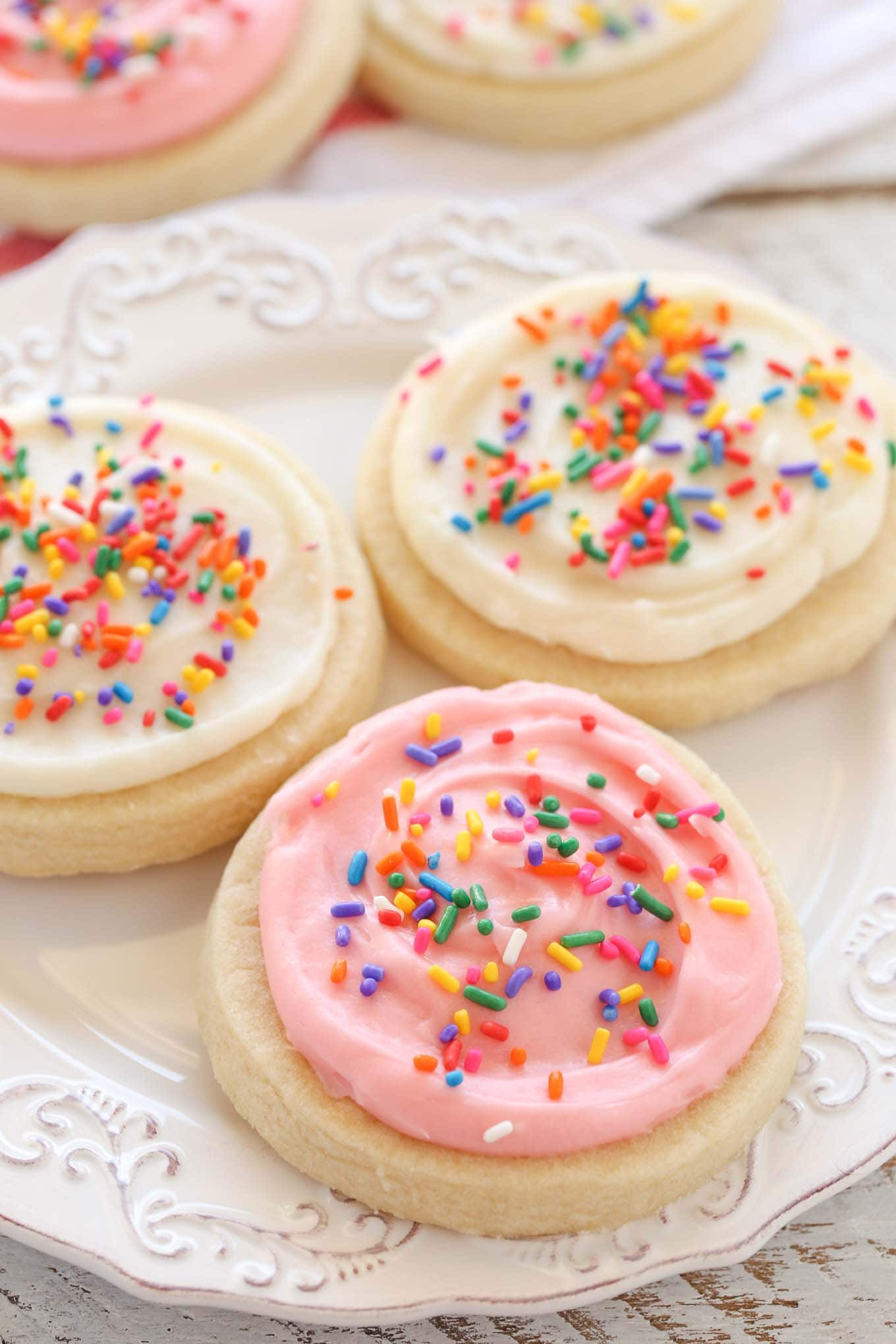 Cookie Frosting Recipes
 Soft Cut Out Sugar Cookies with Cream Cheese Frosting