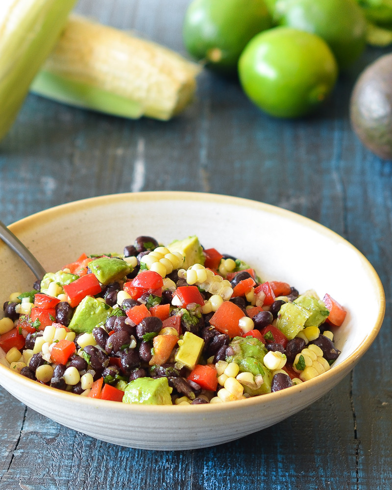 Corn Salad With Black Beans
 Black Bean Salad with Corn Red Peppers Avocado & Lime