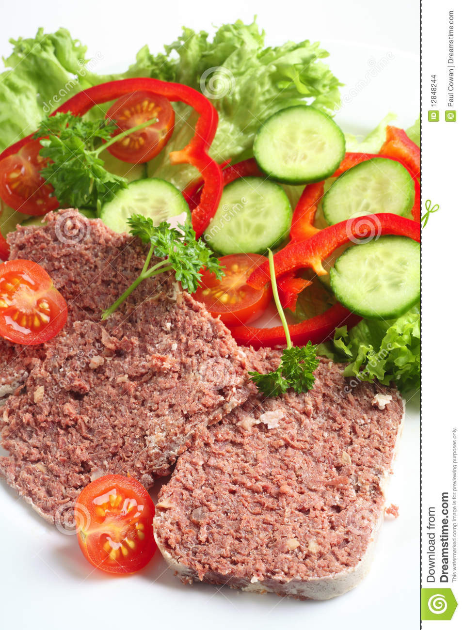 Corned Beef Salad
 Corned Beef With Salad Stock Image
