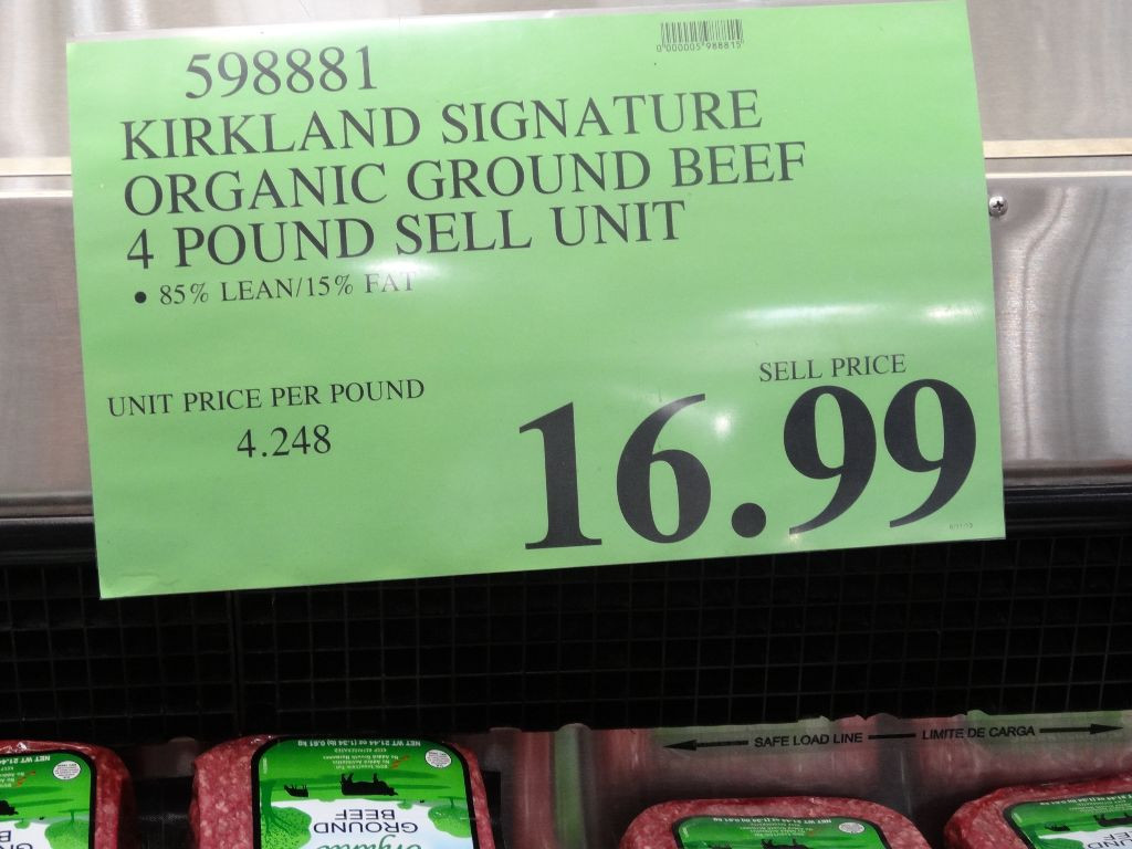 Costco Organic Ground Beef
 Kirkland Signature Organic Ground Beef