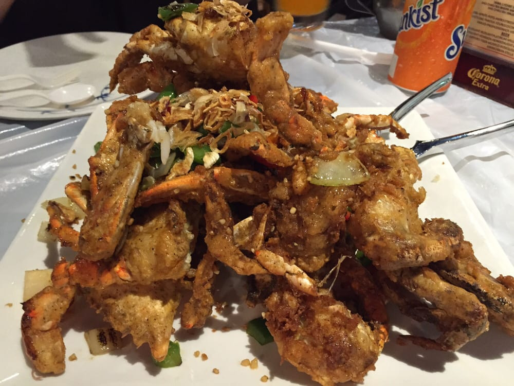 Crawfish And Noodles
 Salt and pepper blue crab A little over fried but the