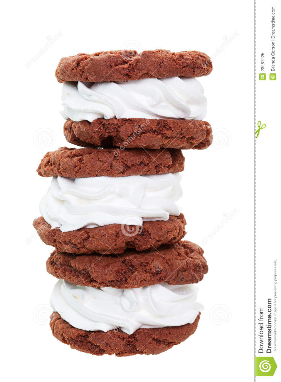 Cream Filled Cookies
 Chocolate Cream Filled Cookie Stack Royalty Free Stock