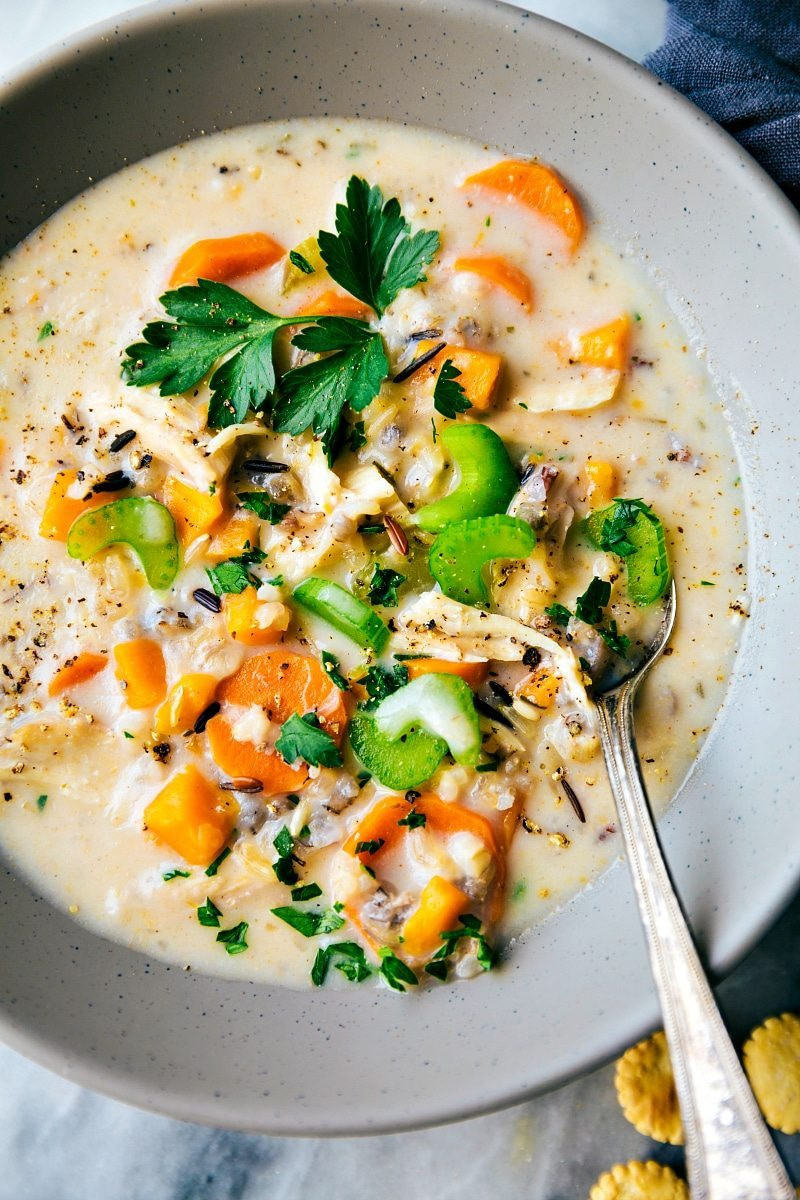Cream Of Chicken And Rice Soup
 Crockpot Creamy Chicken Wild Rice and Sweet Potato Soup