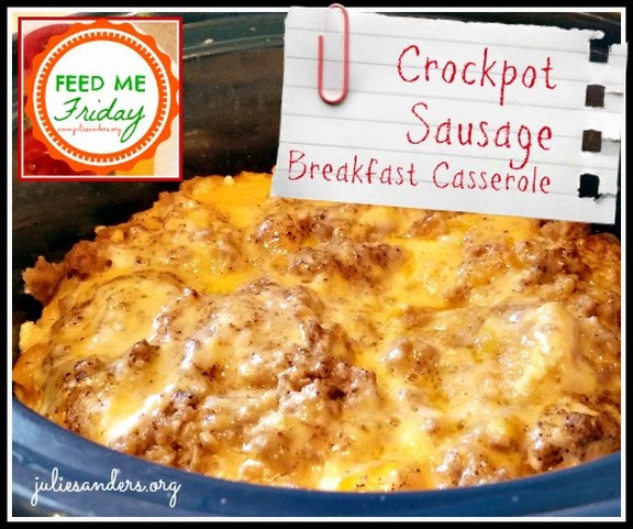Crockpot Breakfast Casserole With Bread
 Overnight Crockpot Sausage Breakfast Casserole recipe