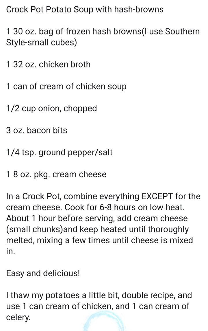Crockpot Potato Soup With Hash Browns
 Crock Pot Potato Soup with Hashbrowns 🏺🥔🍲 1 30 oz