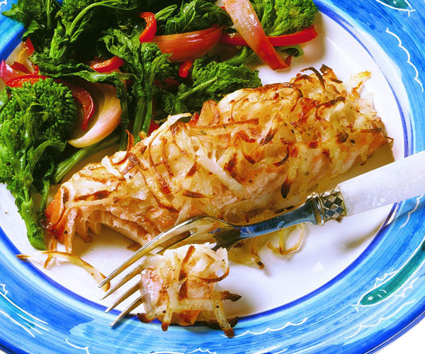 Crusted Fish Recipes
 Salmon Fillets with Horseradish Potato Crust Recipe