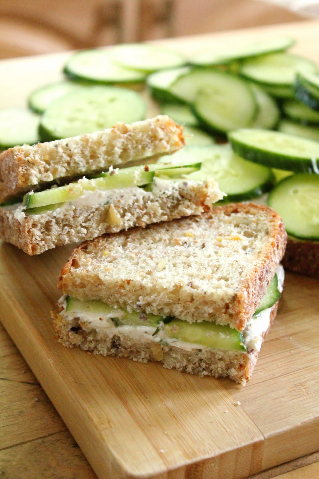 Cucumber Sandwiches With Cream Cheese
 Herb Goat and cream cheese spread