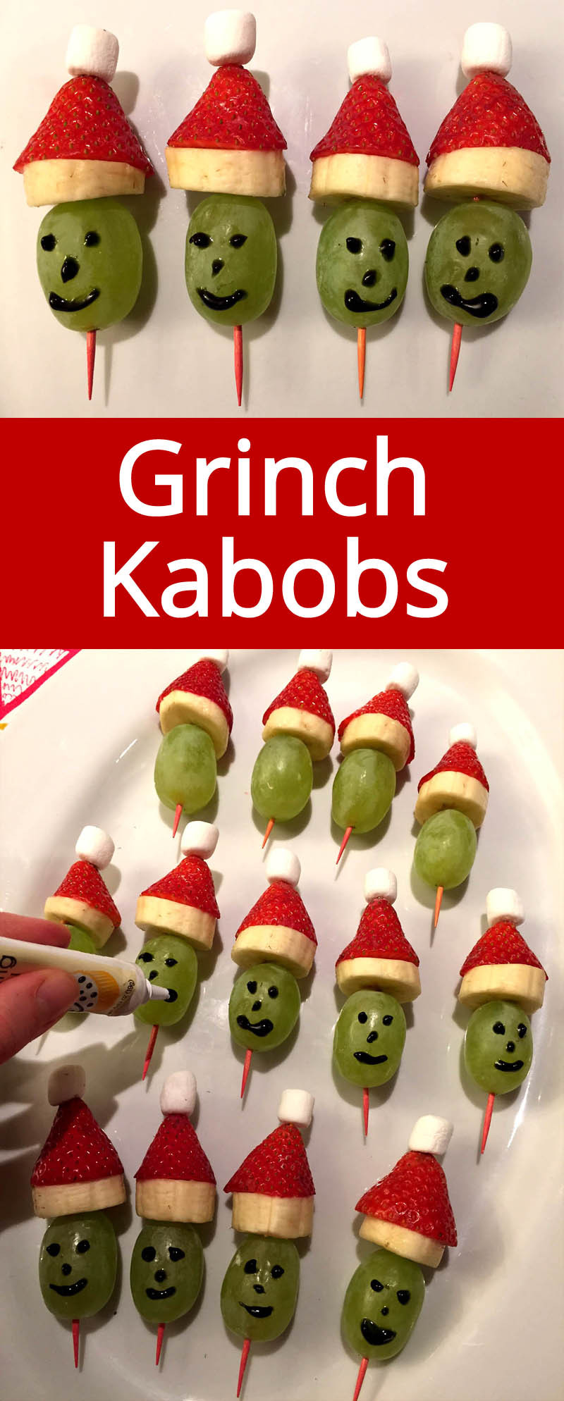 Cute Christmas Appetizers
 Grinch Fruit Kabobs Skewers – Healthy Christmas Appetizer