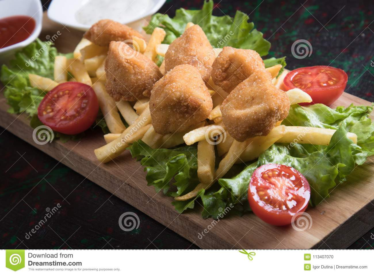 Deep Fried Chicken Nuggets
 Deep fried chicken nug s stock photo Image of fast