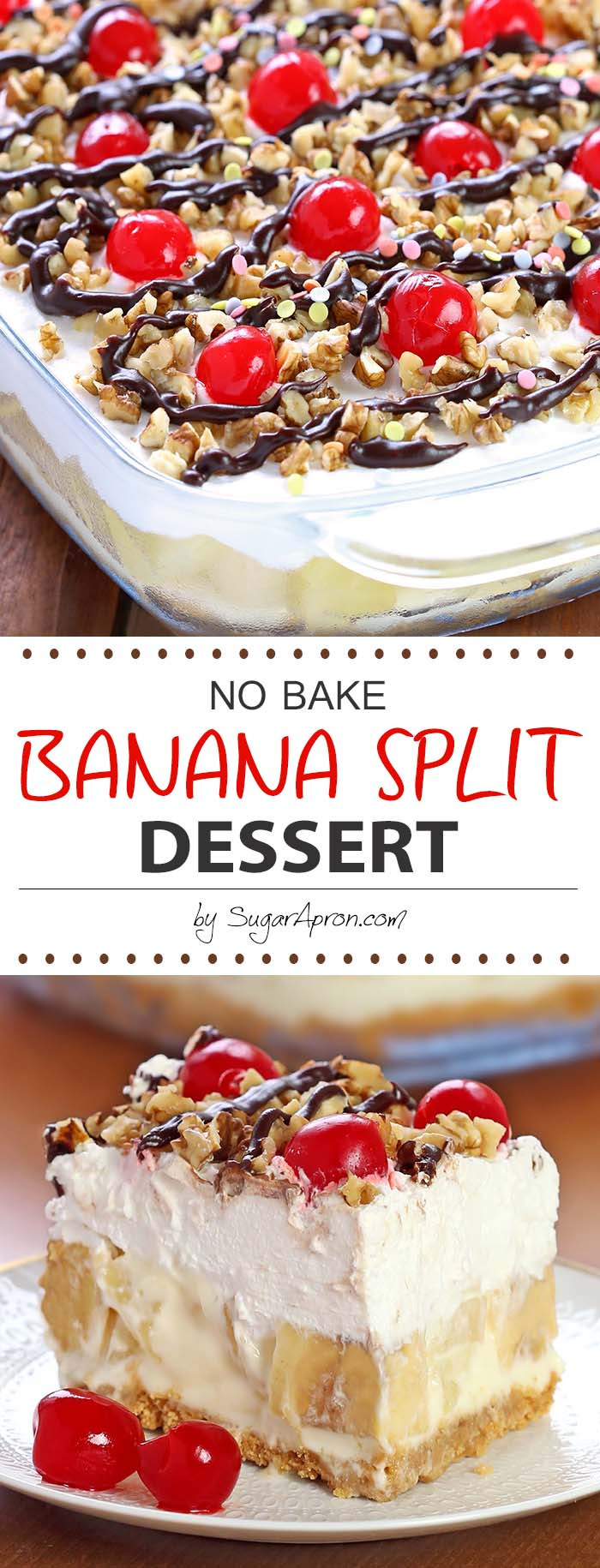 Dessert With Bananas
 No Bake Banana Split Dessert Sugar Apron