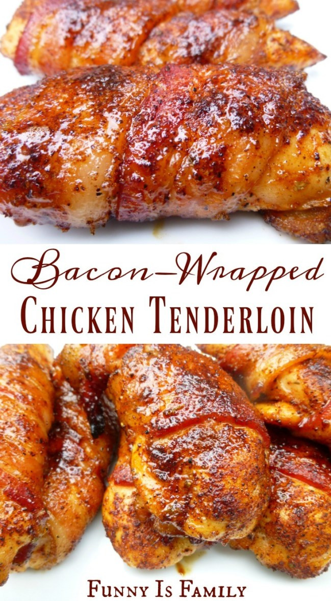 Dinner Ideas With Bacon
 Bacon Wrapped Chicken Tenders Funny Is Family