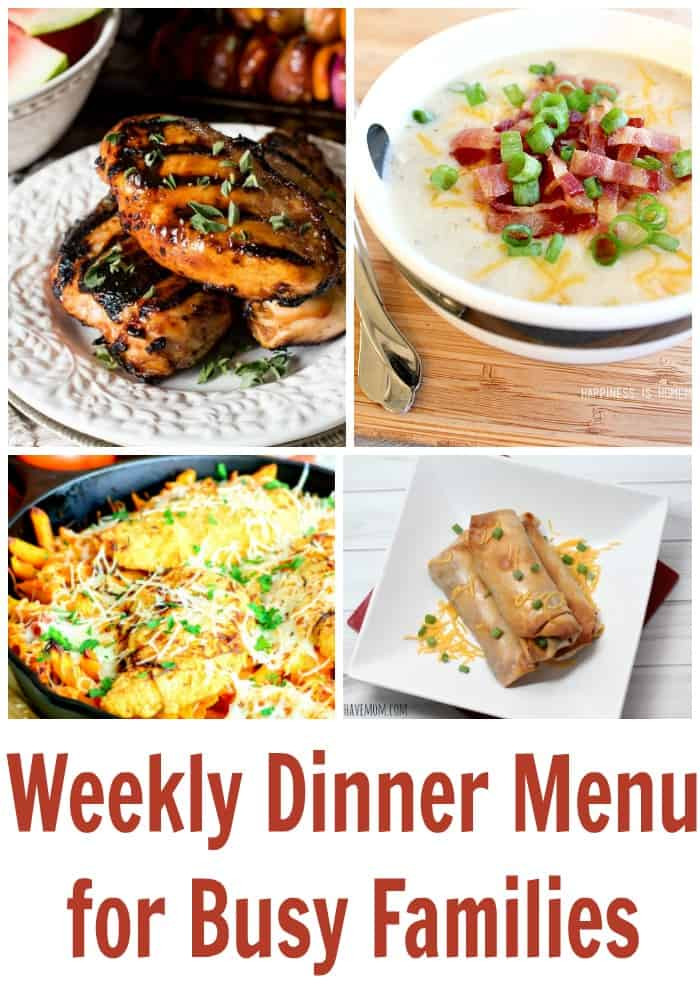 Dinners Ideas For The Week
 Weekly Dinner Menu For Busy Families Weekly Meal Plan