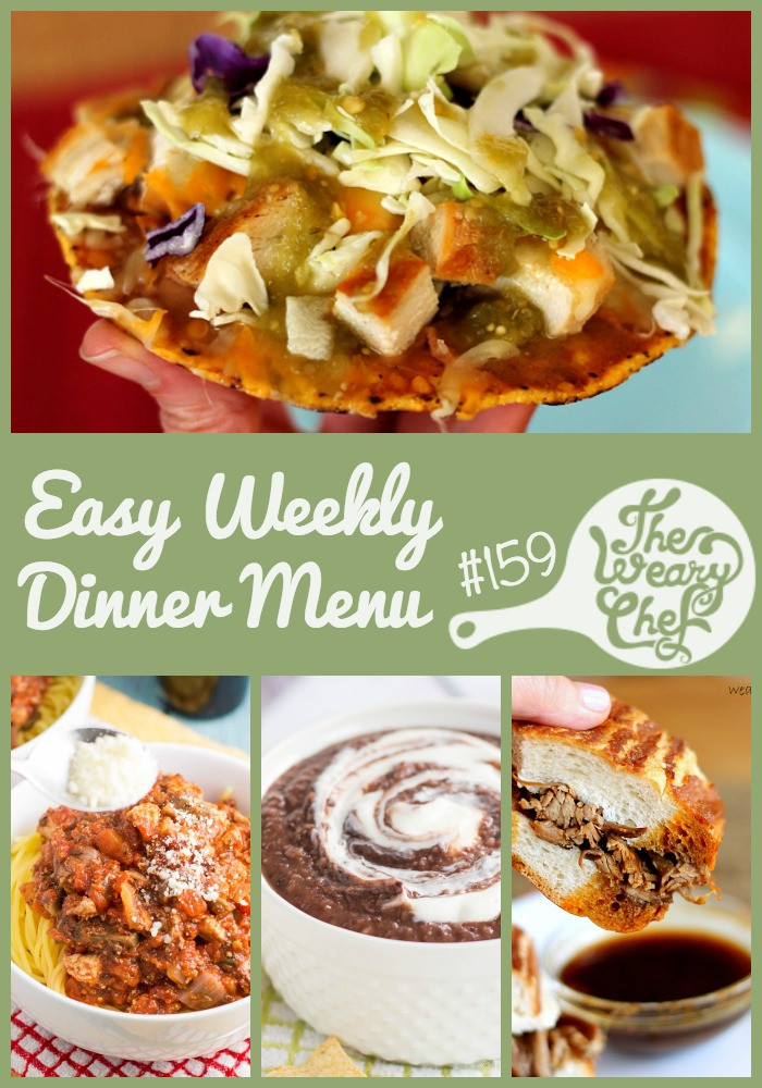 Dinners Ideas For The Week
 Easy Weekly Dinner Menu 159 Lower on Meat Bigger on