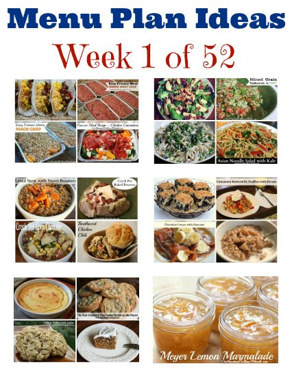 Dinners Ideas For The Week
 Weekly Meal Plan Menu Plan Ideas Week 1 of 52 e
