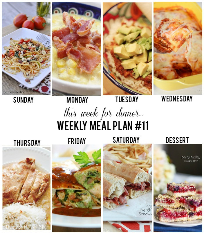 Dinners Ideas For The Week
 This Week for Dinner Weekly Meal Plan Week 11 Thirty