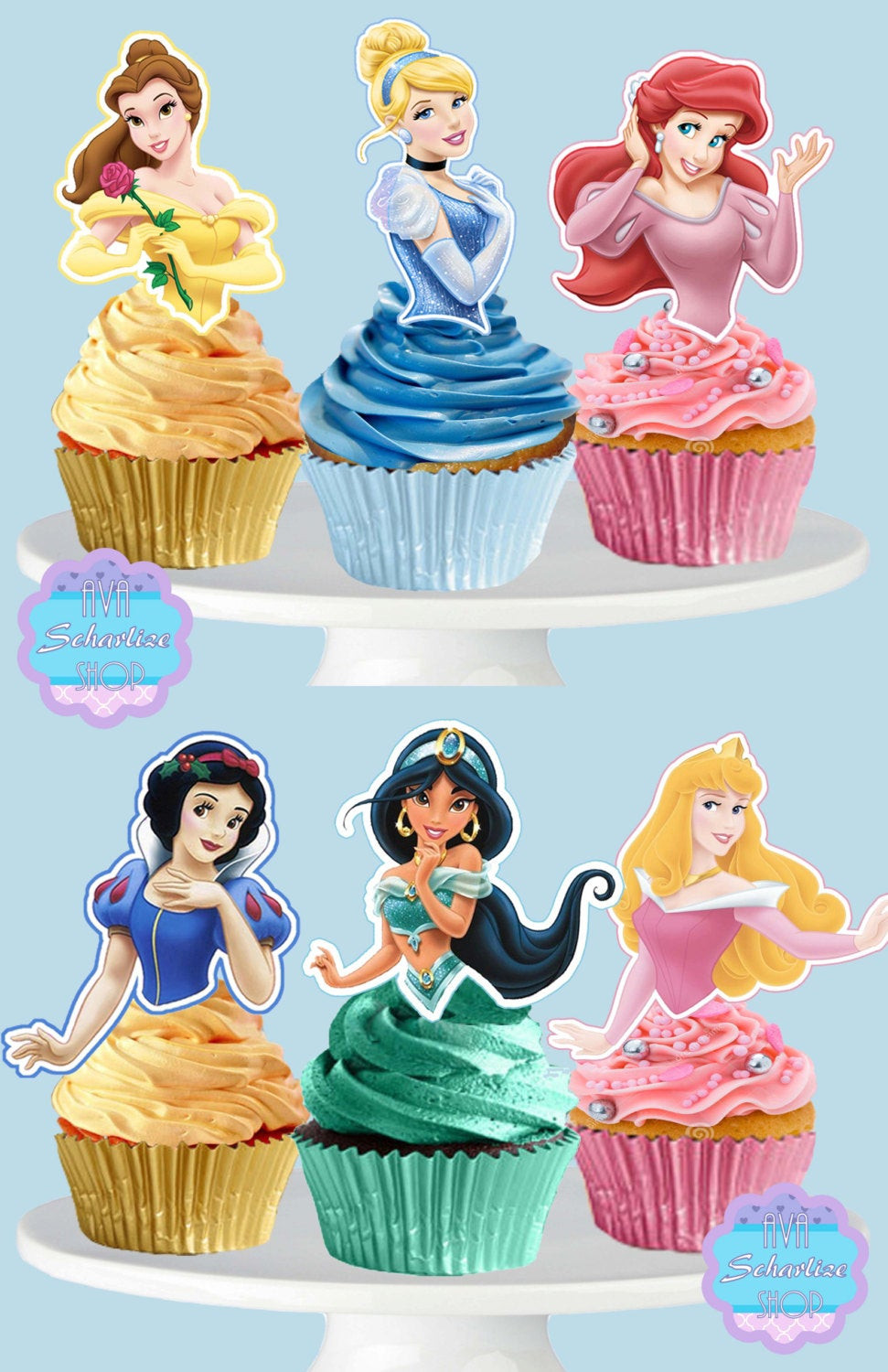Disney Princess Cupcakes
 PRINTABLE Disney Princess Cupcake Toppers Cupcake Picks